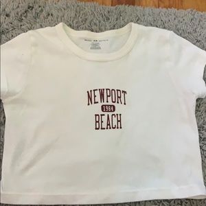 brandy melville white “Newport Beach” crop top